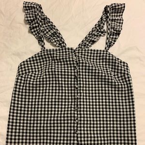 Gingham Black and White Top